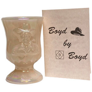 Boyd Glass Hopalong Cassidy 1999 Rosie Pink Carnival COA #719 Toothpick Holder